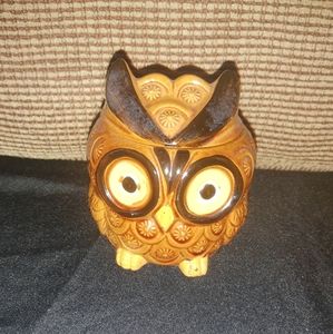 Vintage Japanese porcelain owl canister.